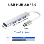 usb type c hub 4 port usb 3.0 high speed adapter