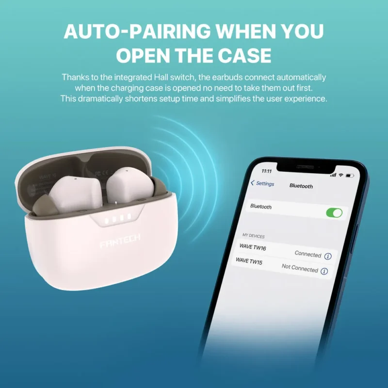 Fantech Wave TW16 earbuds Bluetooth 5.4 13mm driver wireless earbuds