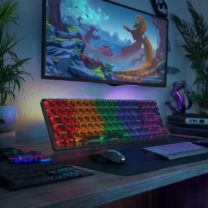 Jedel KL122 RGB transparent mechanical keyboard 100 keys wired