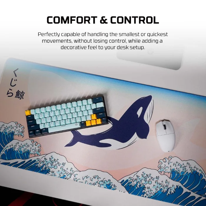 Fantech MP905 Kujira Nami desk mat gaming mouse pad 900x400 anti slip waterproof beige wave design