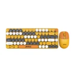 Jedel WS682 retro wireless keyboard and mouse combo with round keys
