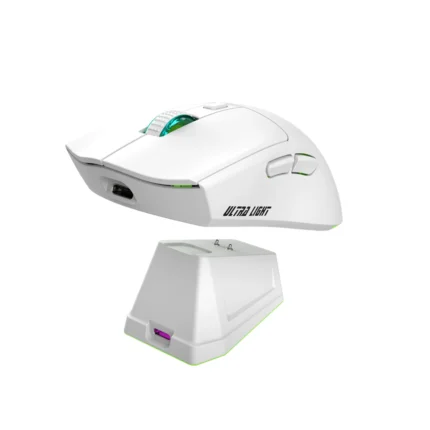 Jedel WD139 wireless RGB gaming mouse with charging dock